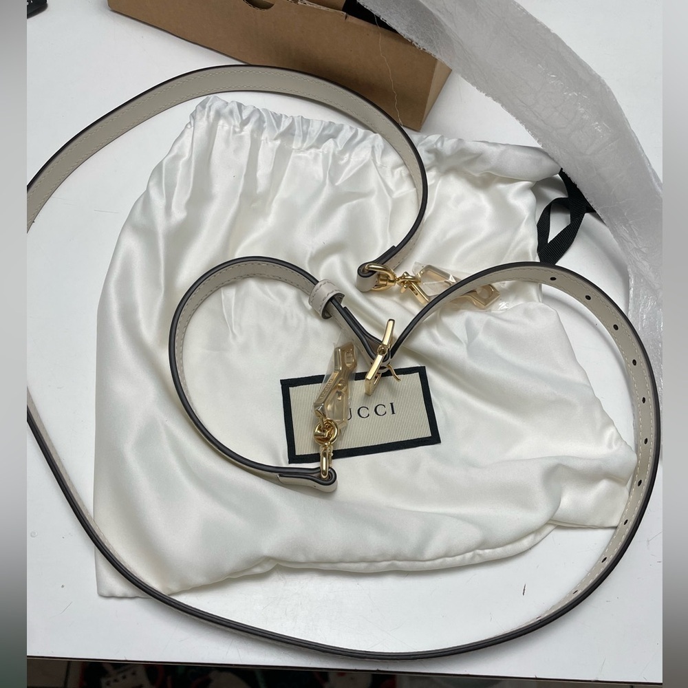Gucci oem white Leather shoulder strap